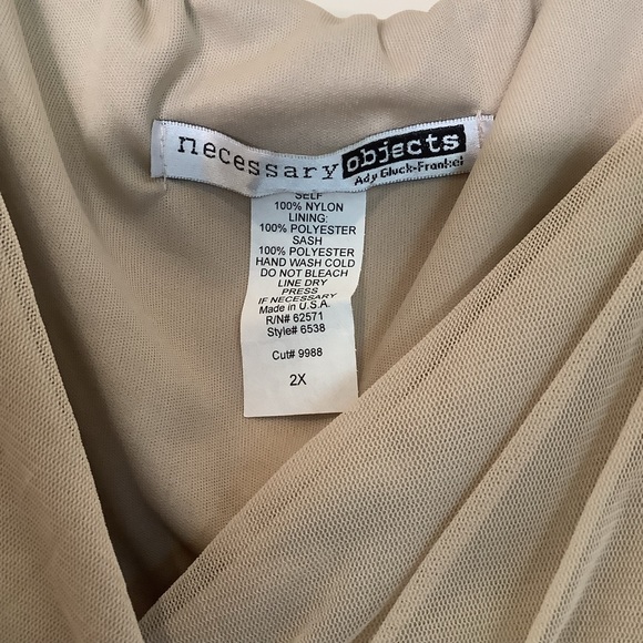Necessary Objects Champagne Prom/Cocktail Dress Sz 2X - Picture 5 of 9